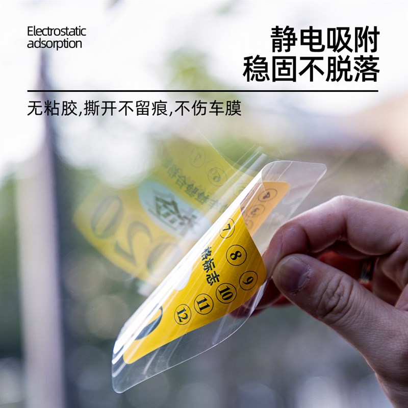 汽车年检标静电贴车用标志贴纸车贴透明保险标年审合格证玻璃贴膜