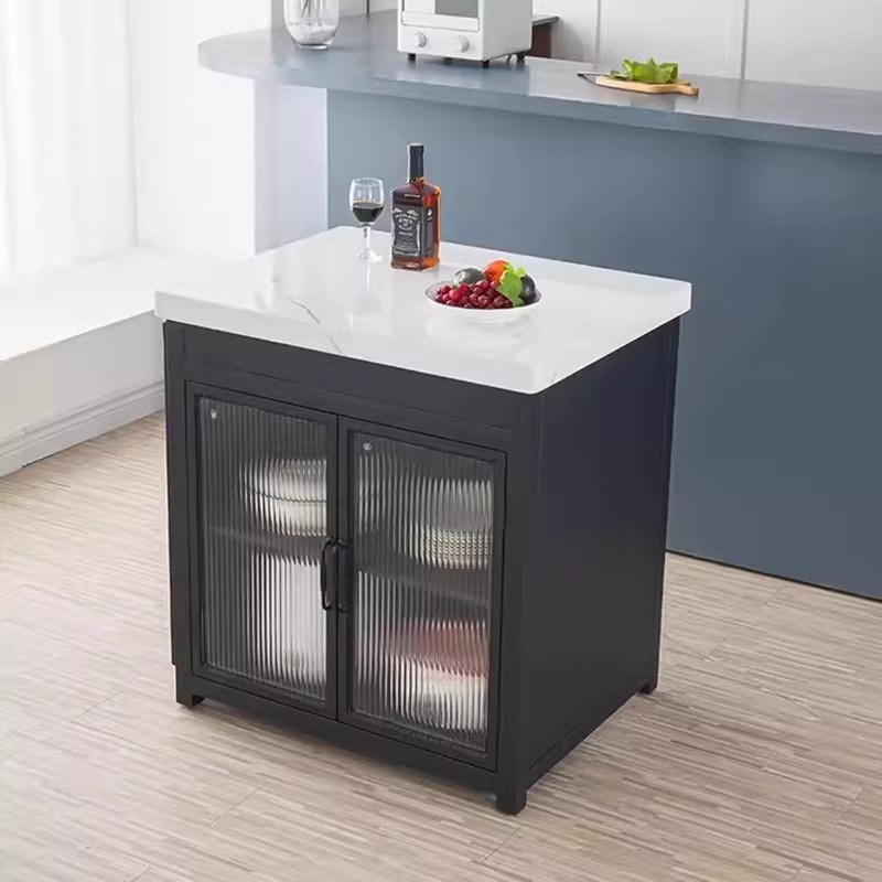 厨房岛台餐桌f一体家用可伸缩开放式料理备餐吧台单独可移动餐边