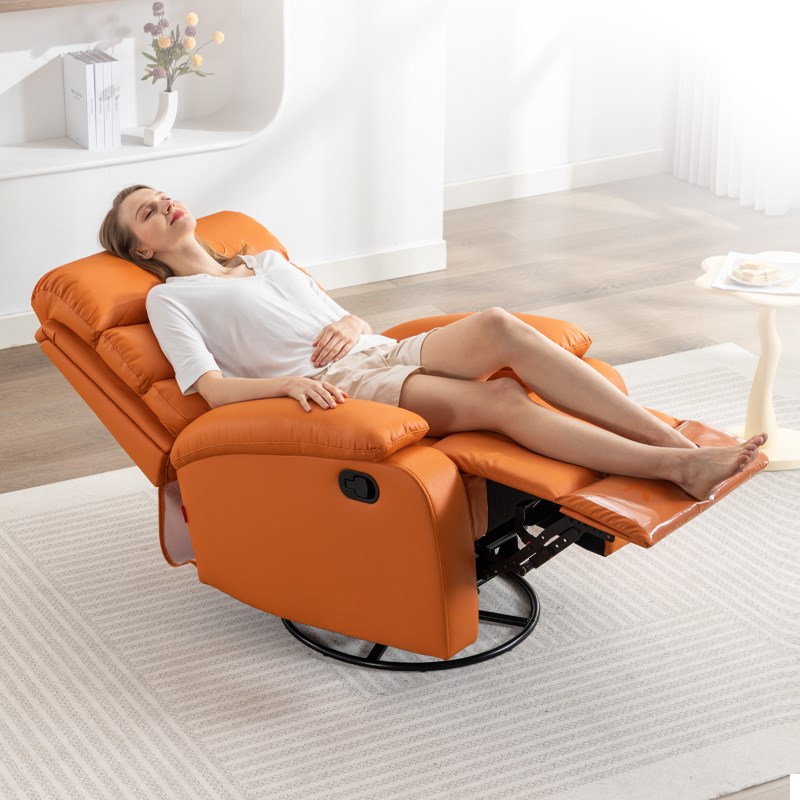 头等太空舱沙发可l躺单人摇转椅子猫抓皮多功能懒人午休客厅小沙