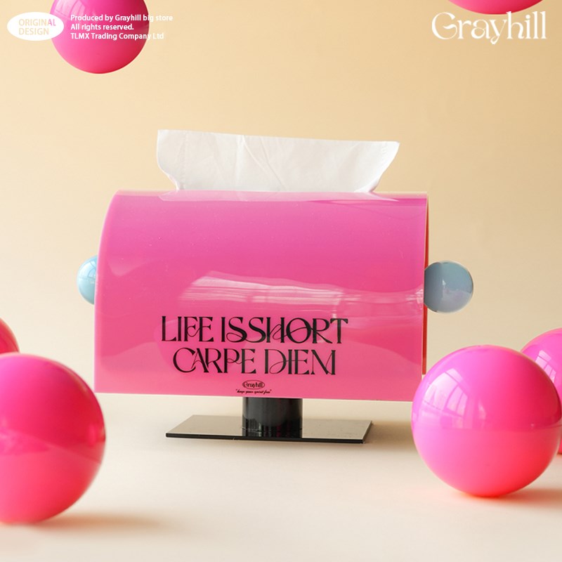 GrayHill多巴胺可爱抽纸盒邮筒设计彩色家用纸巾盒创意茶几装饰盒