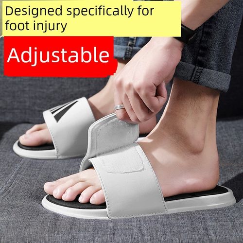 可调节老人脚肿专用拖鞋男女士脚水肿脚背脚趾骨折打石膏加肥加款