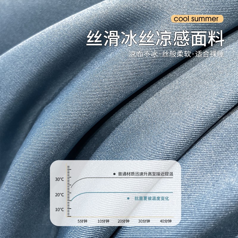 冰丝夏被空调被夏季2024v新款夏凉被四件套夏天薄款被子全套可机