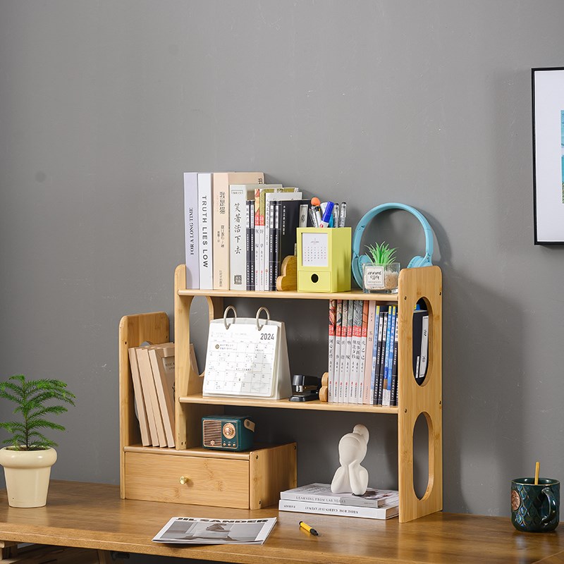 桌面书架置物架家用学生书桌收纳自由组合办公室桌上多层简易书柜