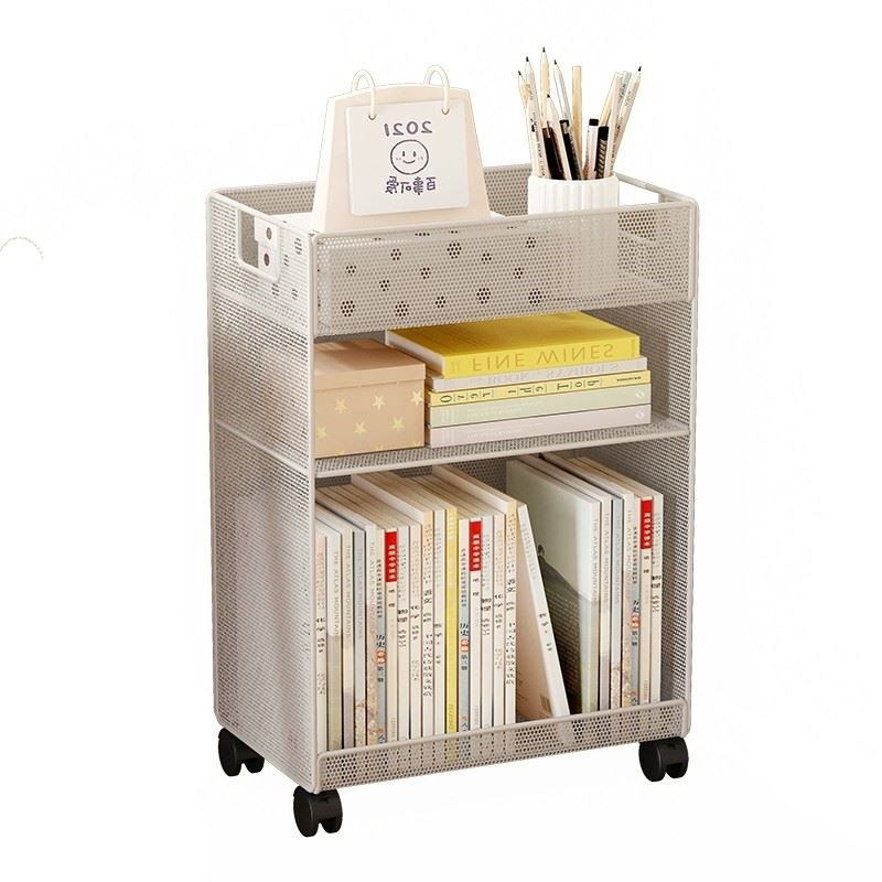 桌下置物架移动h书架落地带轮书桌书本收纳箱桌底收纳柜儿童绘本