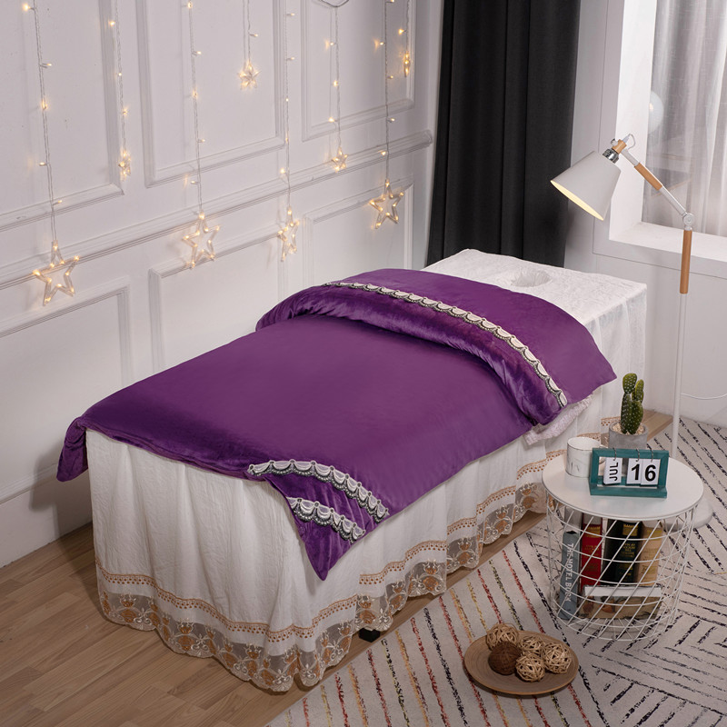 美容床被套被芯冬季加厚水晶x珊瑚绒美容院专用推拿床午睡沙发被