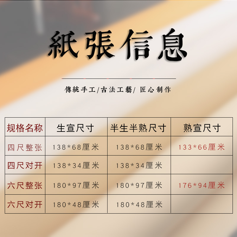 四尺手工仿古生宣纸半生半熟宣云母六尺熟宣纸工笔画国.画书法创