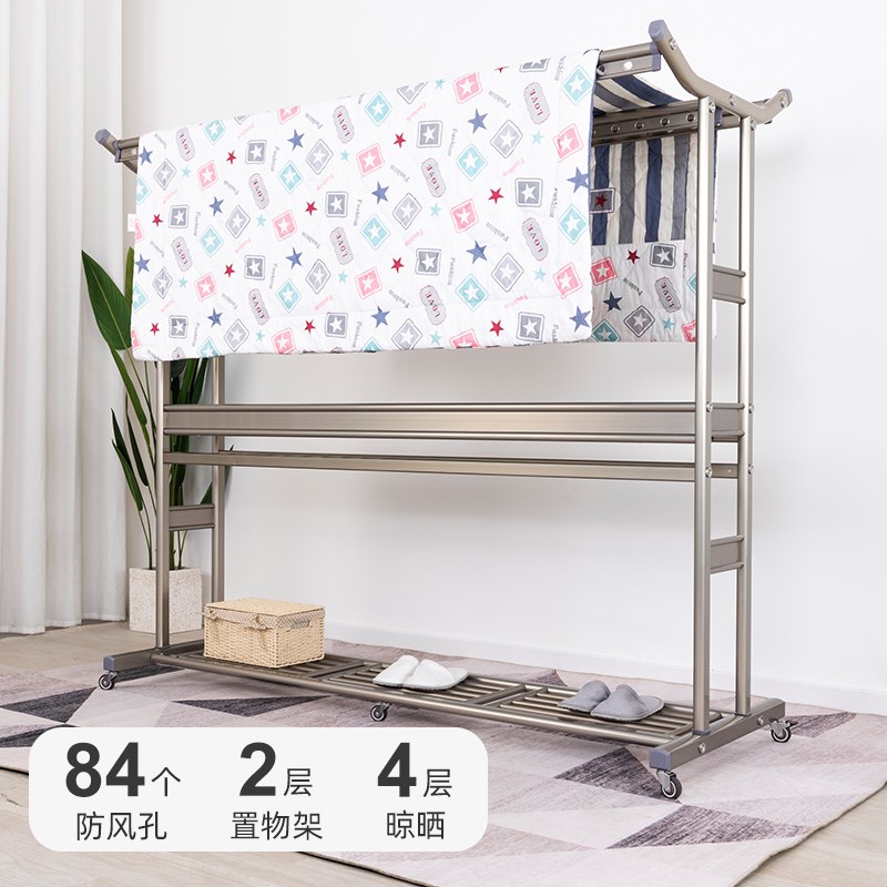大型户外防风落地晾衣架移动式多功能晒衣架别墅庭院Y家用晾衣杆