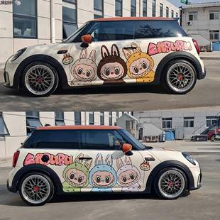 饰定制拉花 f55电动迷你可爱卡通装 宝马mini jcw拉布布车贴纸r60