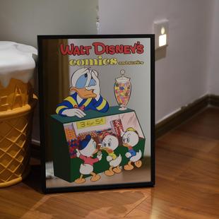 童年老朋友复古卡通唐老鸭 饰品 烦恼镜面装 饰画挂画家居摆件装
