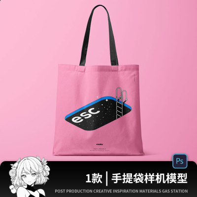 潮流手提袋帆布包logo包装品牌vi提案贴图样机效果图设计素材PSD