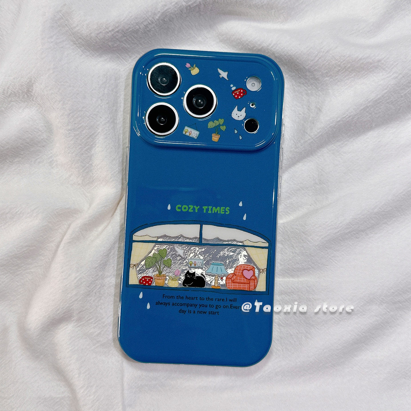 简约克莱因蓝小猫适用苹果18promax手机壳iphone17保护套18pro硅胶16新款15高级感好看硅胶防摔全包边女软薄p