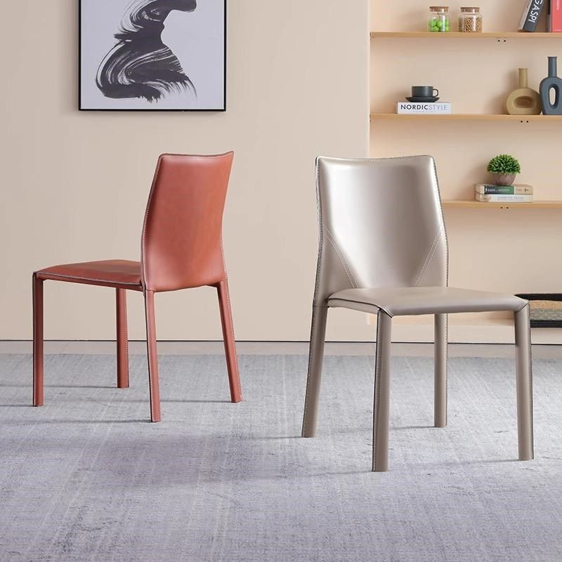 FDMA66-10意式极简马鞍皮餐椅家用轻奢高z级感现代简约2024新款椅