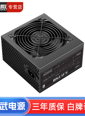 全新玄武750 台式电脑主机箱电源额定600W峰值700瓦白牌PWM温控