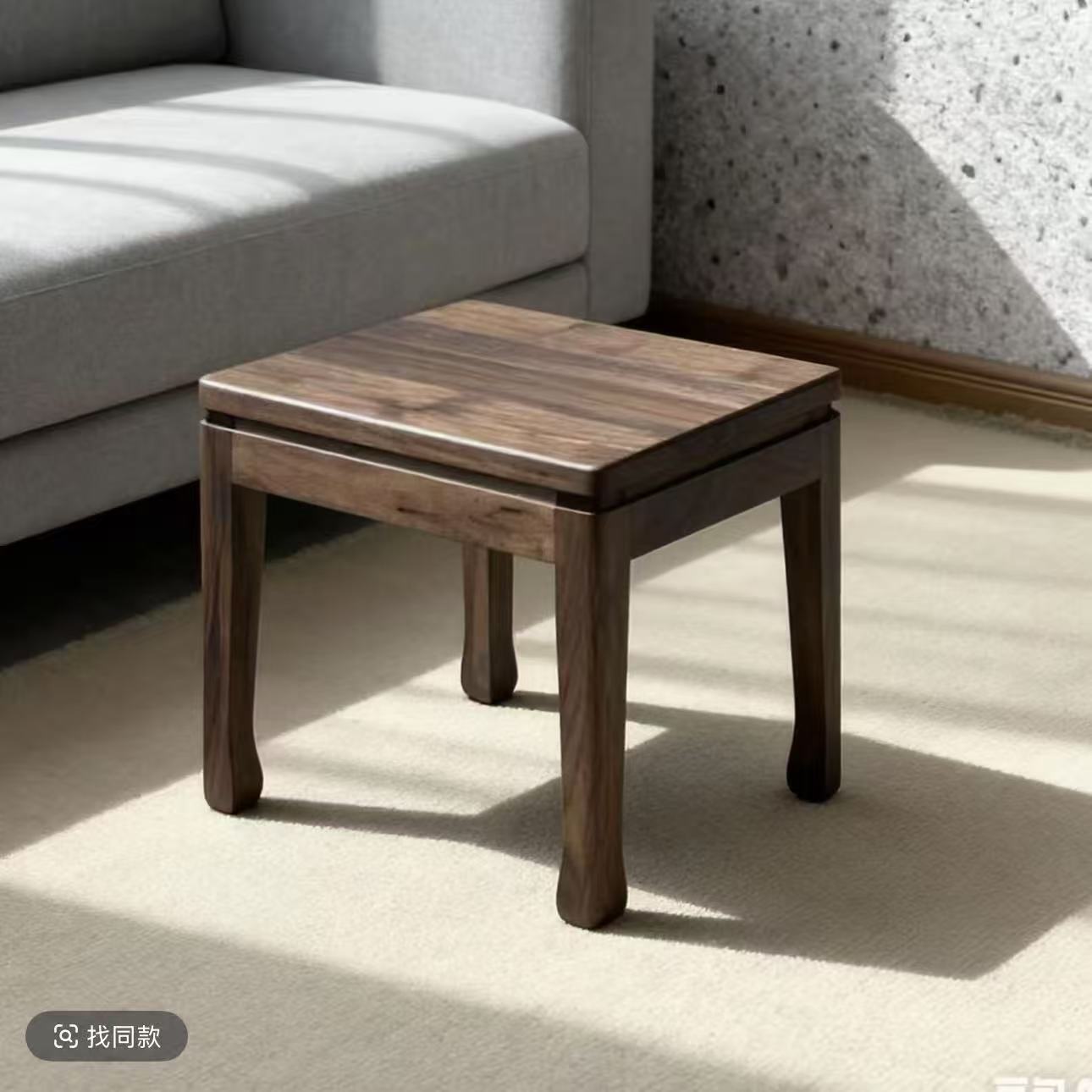黑胡桃木矮凳大号凳子原木无色无漆洗澡入户换鞋凳子宝宝凳实木凳