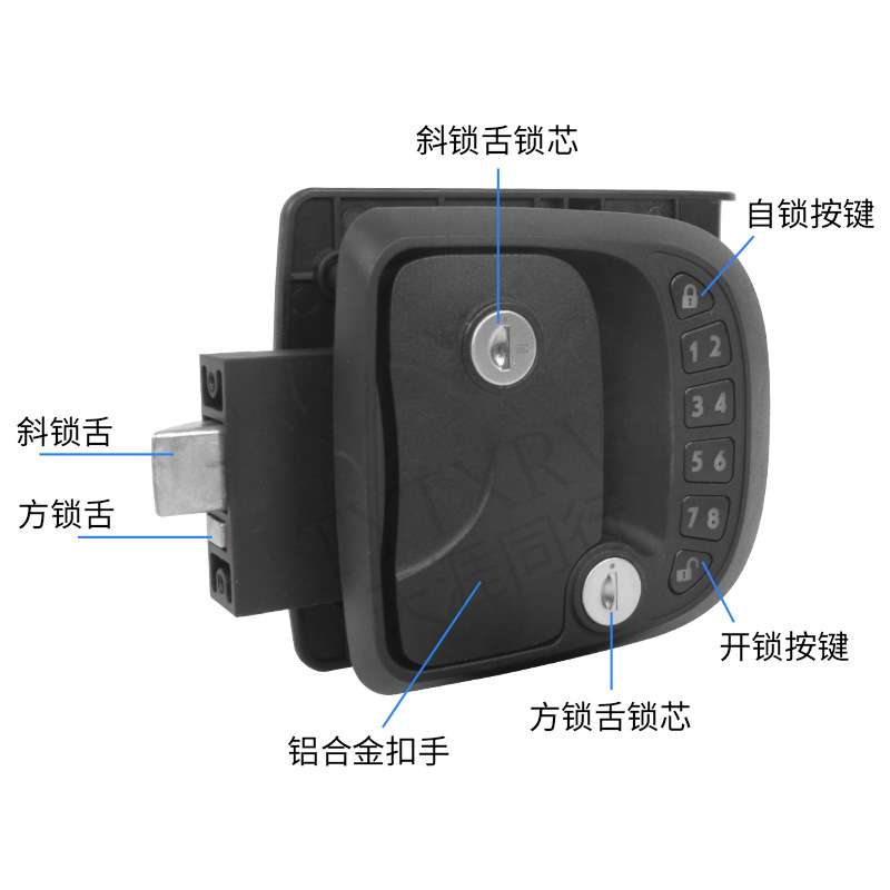房车锁智能遥控机械密码锁汽车营地游艇轮船按键电子门锁房车配件