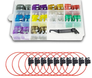 150个Auto标准刀片保险丝组合 2A-35A+10件16AWG保险座拉拔器套件