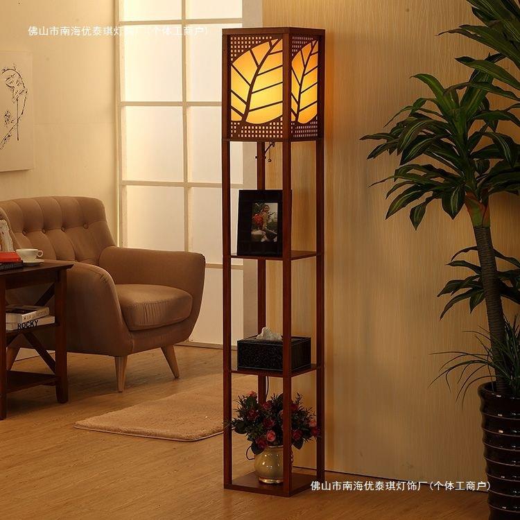 中式落地灯置物架子灯床头卧室灯客厅茶室书房灯书架
