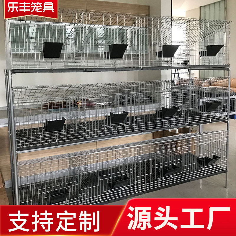 乐丰笼具 兔笼养殖笼大号三层12位免清粪子母兔笼养殖场兔子笼子