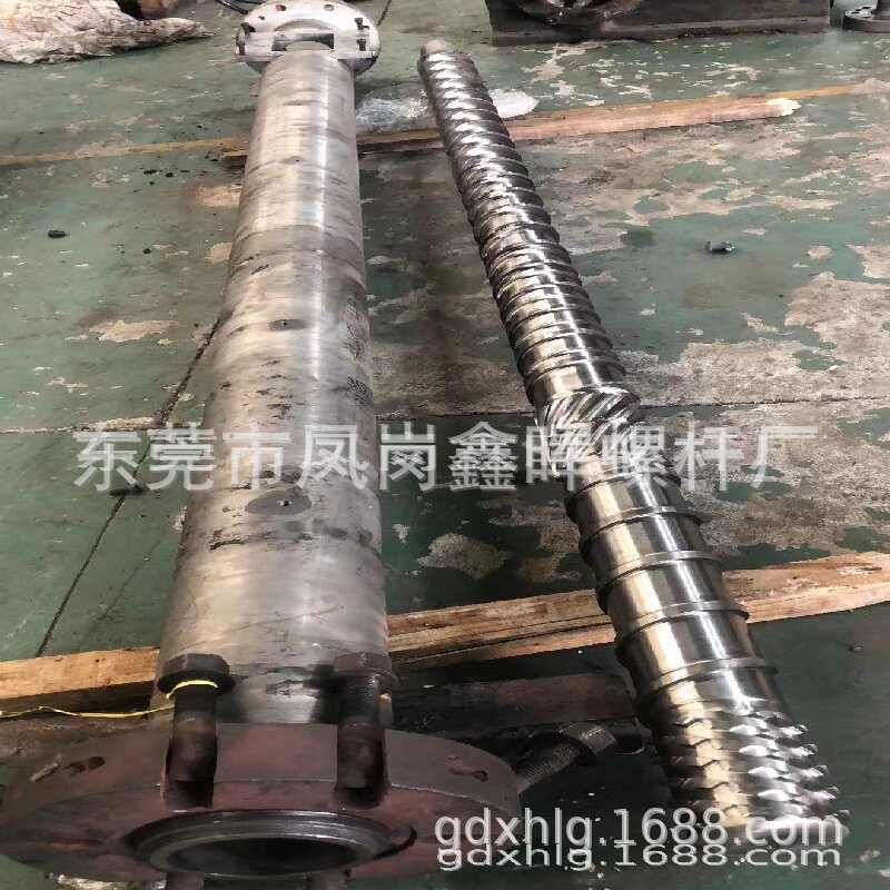 厂家直销珍珠棉挤出机螺杆料筒 挤出螺杆机筒 旧螺杆料筒翻新加工
