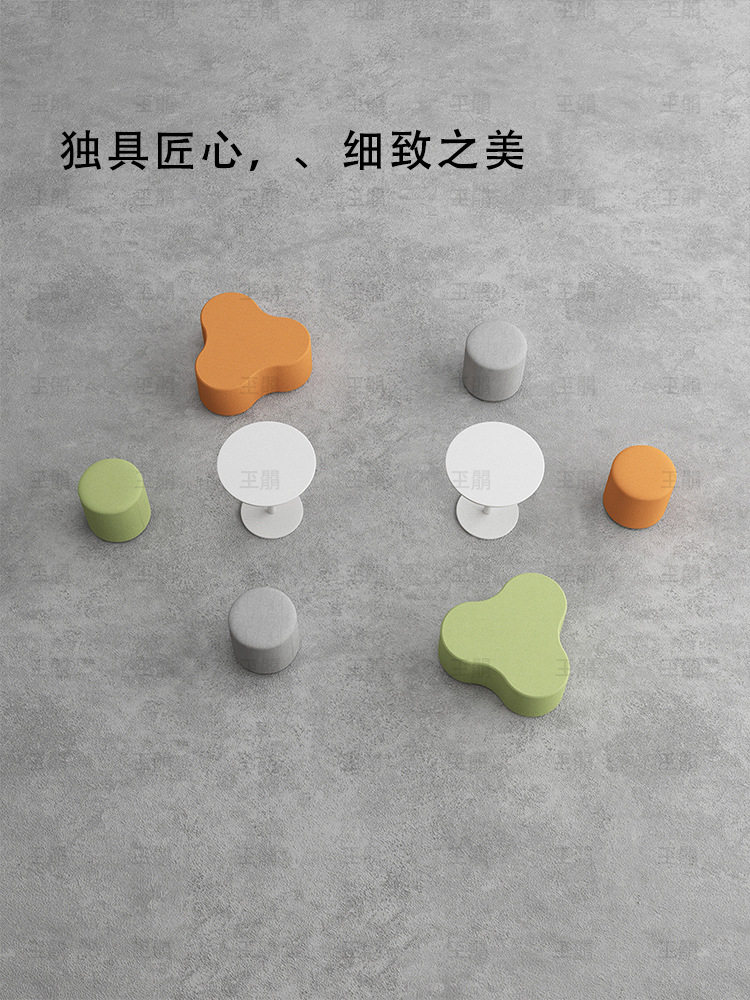 办公室会客接待教育培训机构简约现代休息区创意组合转角沙发茶几