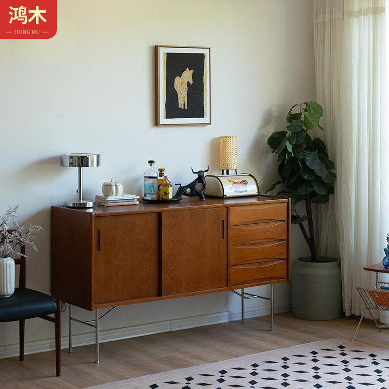 北欧复古实木小户型收纳餐边柜