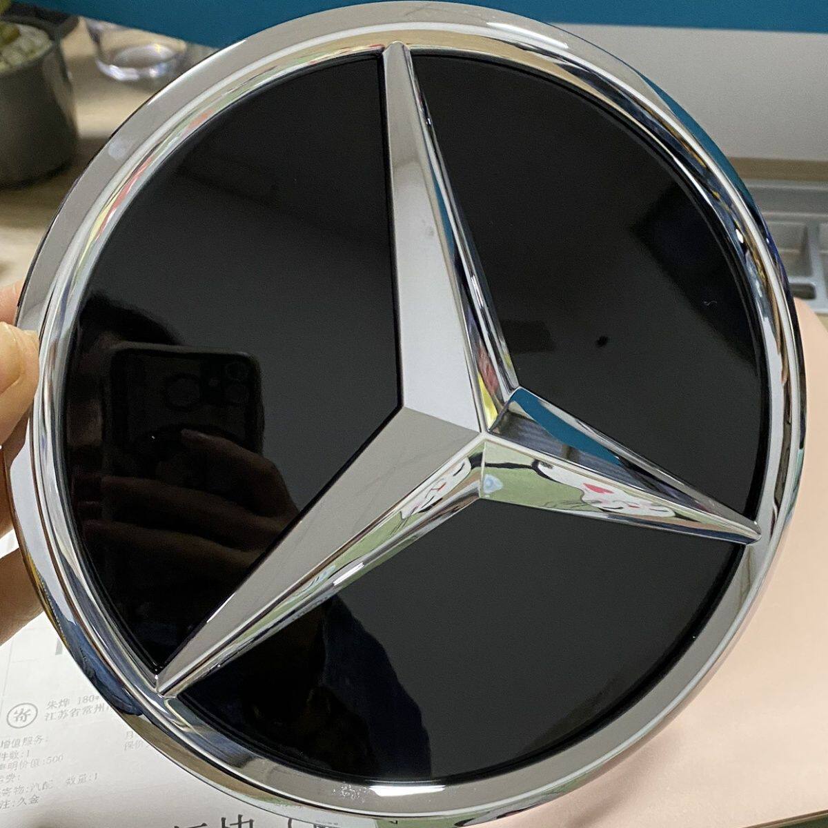 适用奔驰镜面大标C200LE300GLC260A200CLA新款中网立体车标改装