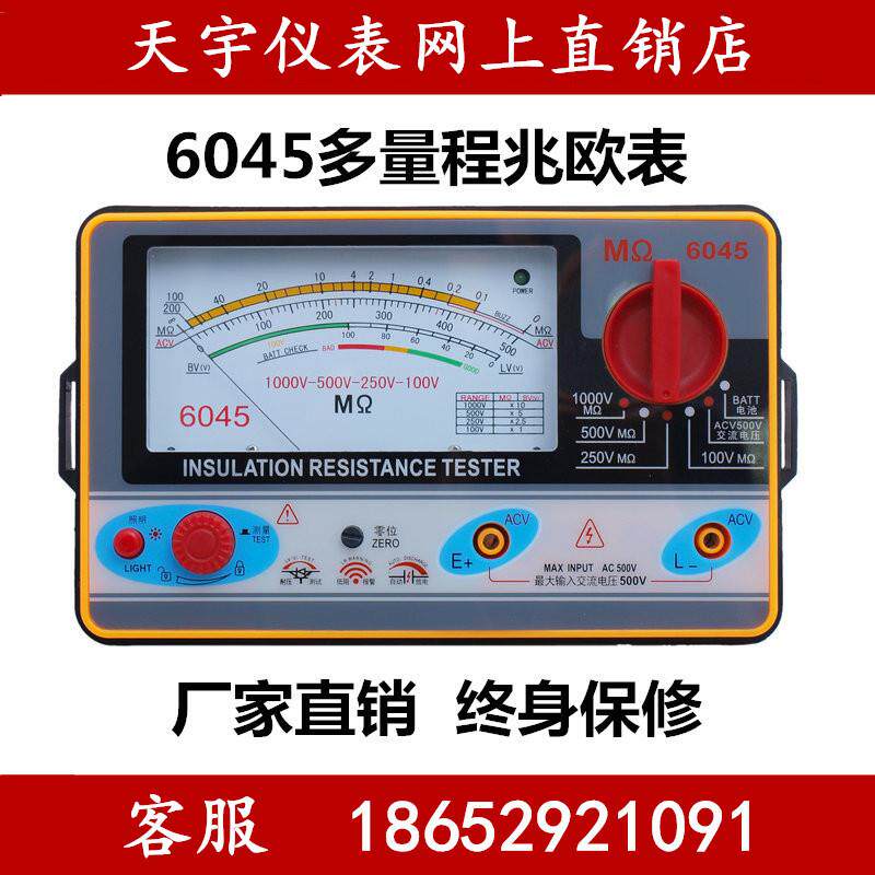 原装精品天宇TY6017TY6018TY6045绝缘电阻表兆欧表500V1000V摇表