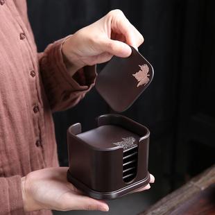 家用黑檀木组合套装 电木茶杯垫工夫茶道茶具隔热垫子杯托日式 配件
