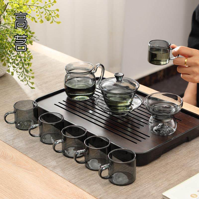 玻璃功夫茶具套装礼盒装送礼2024新款下午茶泡茶盖碗组合家用客厅