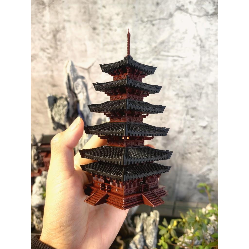 五重塔古建筑造景小摆件假山水陆缸鱼缸书房庭院盆景小房子模型