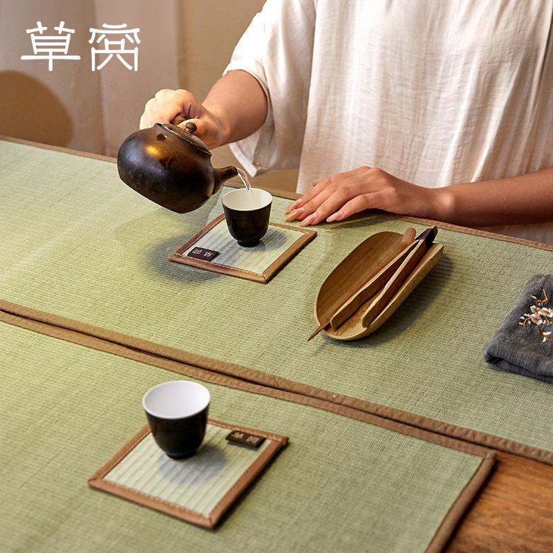 开诚草窝茶杯垫草垫碗垫餐垫隔热防烫垫圆茶几桌垫 茶垫+杯垫*6个