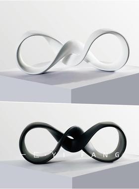 一匚扭曲环形样板间几何装饰售楼部洽谈区客厅壁柜莫比乌斯环摆件