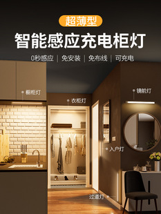 LED橱柜灯带智能感应自动充电式衣柜底灯条长条入户门鞋柜子磁吸