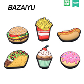 花适配Crocs 巴仔鱼洞洞鞋 Crocs 美食汉堡款 鞋 配饰高级感鞋 扣配件