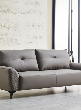 现货办公沙发西皮简约商务接待室会客区休闲办公室沙发三人位灰色