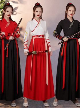 速发汉服装新250款成人古典雪龙吟舞蹈演出服国学诵读侠风古2武侠