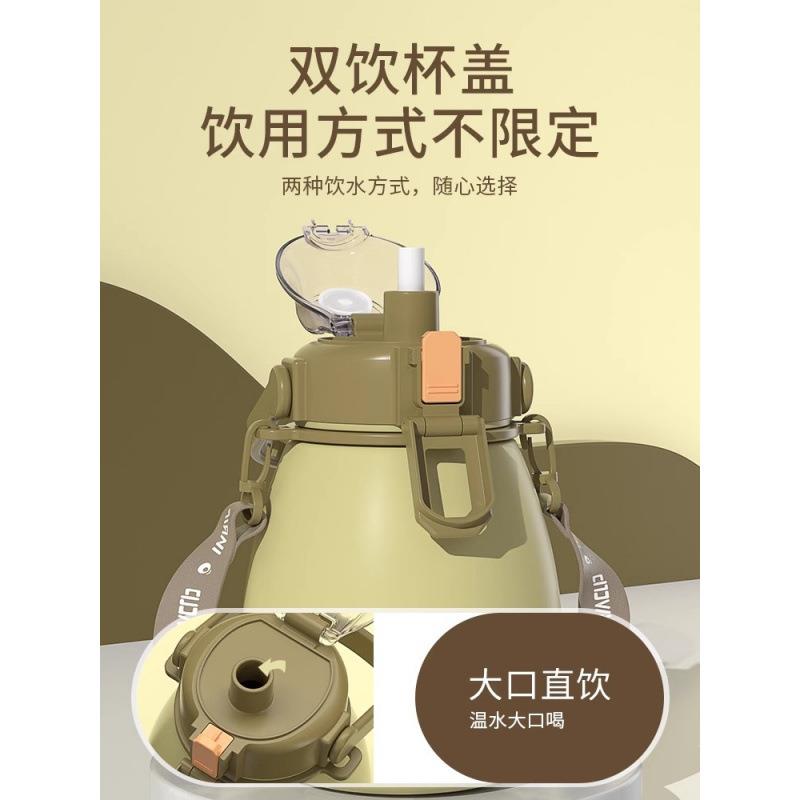 大肚杯保温杯女生2024新款高颜值儿童不锈钢吸管水壶大容量水新品