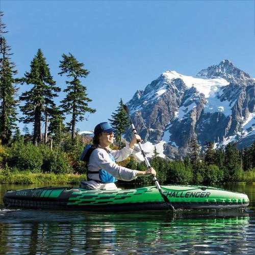 INTEX68305充气船橡皮划艇舟漂流船桨气泵68305挑战者单人独木舟