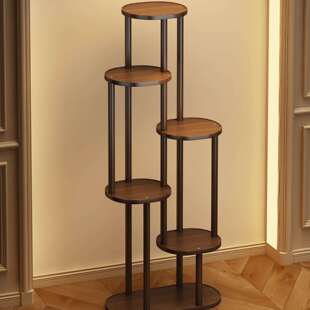 花架子客厅落地式复古博古架阳台实木中式小型置物架绿植展示架子