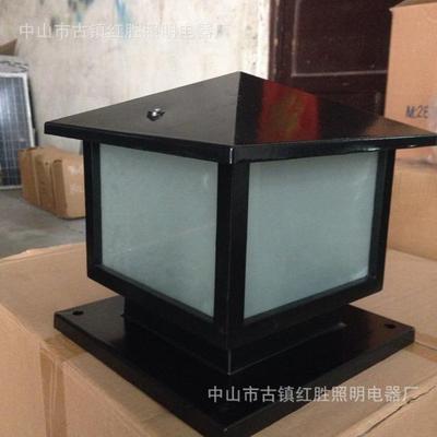 热卖围墙林园四方柱头灯加厚款压铸铝柱头灯黑色复古柱灯