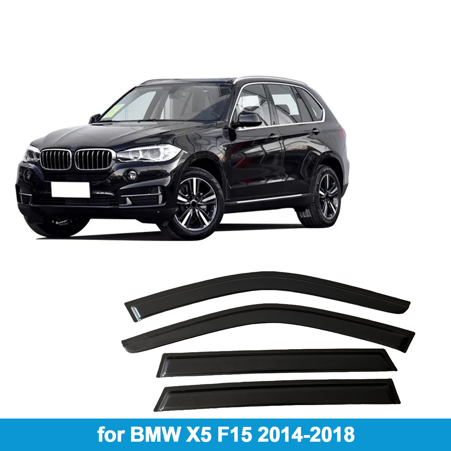 适用宝马BMW X5 F15 2014-2018晴雨挡侧窗导流板雨眉加厚注塑透光