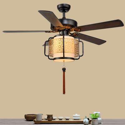 新中式餐厅风扇灯吊扇灯中国风复古茶室民宿风扇吊灯电扇灯吧台灯
