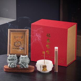 创意福禄如意国潮新中式醒狮貔貅财神文创相框摆台立体装饰画摆件