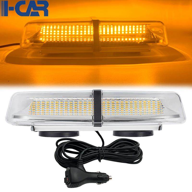 72w汽车爆闪警示灯72led车载开道磁吸顶短排长排频闪工程灯12-24v