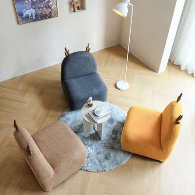 卡通懒人沙发卧室阅读角儿童沙发阳台休闲家用小沙发椅坐垫靠背椅