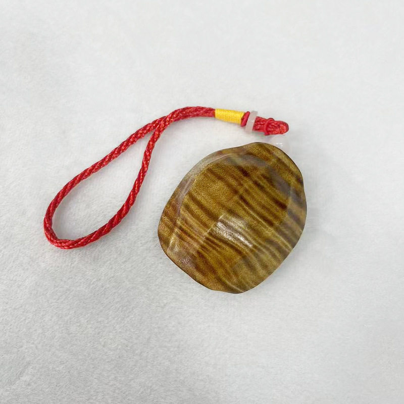 金丝楠木阴木满水波纹葫芦把件