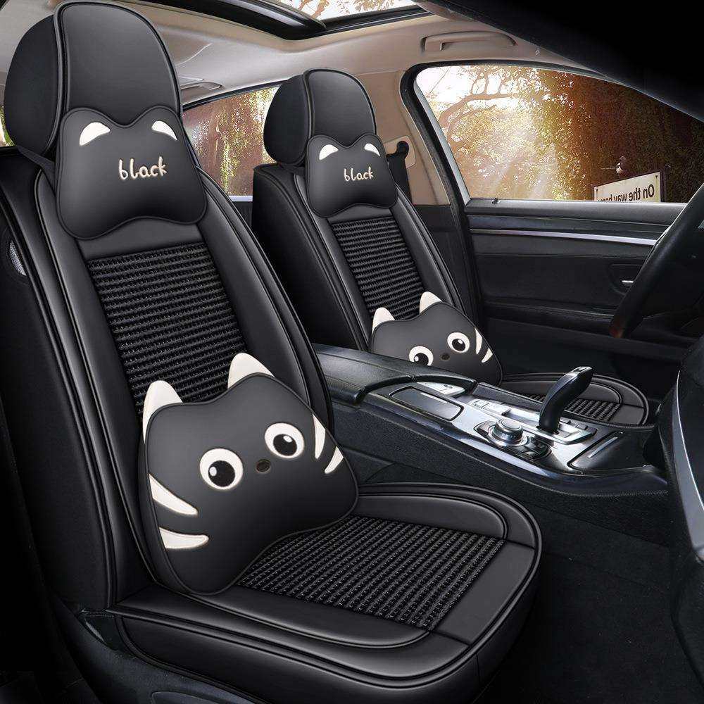 汽车座套全包围卡通五座四季通用冰丝耐磨皮革夏季座垫套坐垫