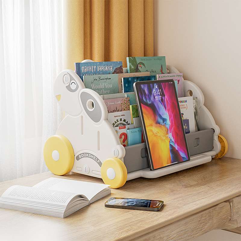 儿童书架收纳架二合一宝宝绘本架幼儿园置物架卡通家用书柜