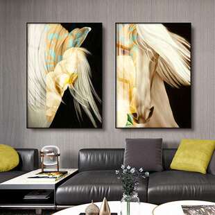 客厅装饰画现代简约轻奢大气抽象餐厅马玄关壁画办公室样板房挂画