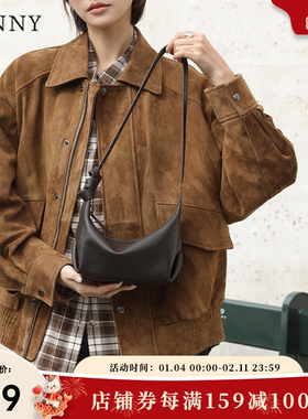 现货【新年礼物】Oinny新款斜挎包高级真皮女士黑色包包女包1053